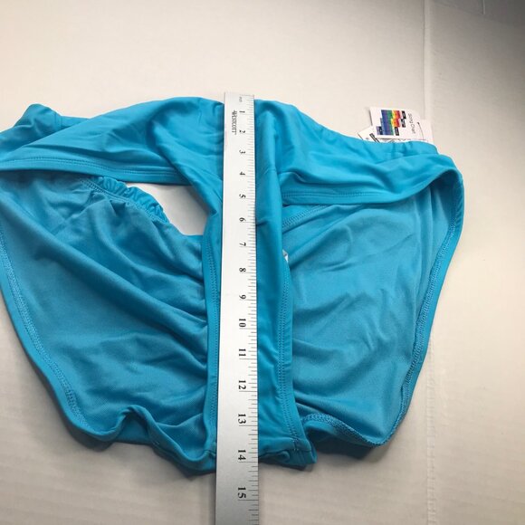 Time And Tru Women's Size 1X High Leg Shirred Back Cheeky Swim Bottom Aqua New - Picture 8 of 9